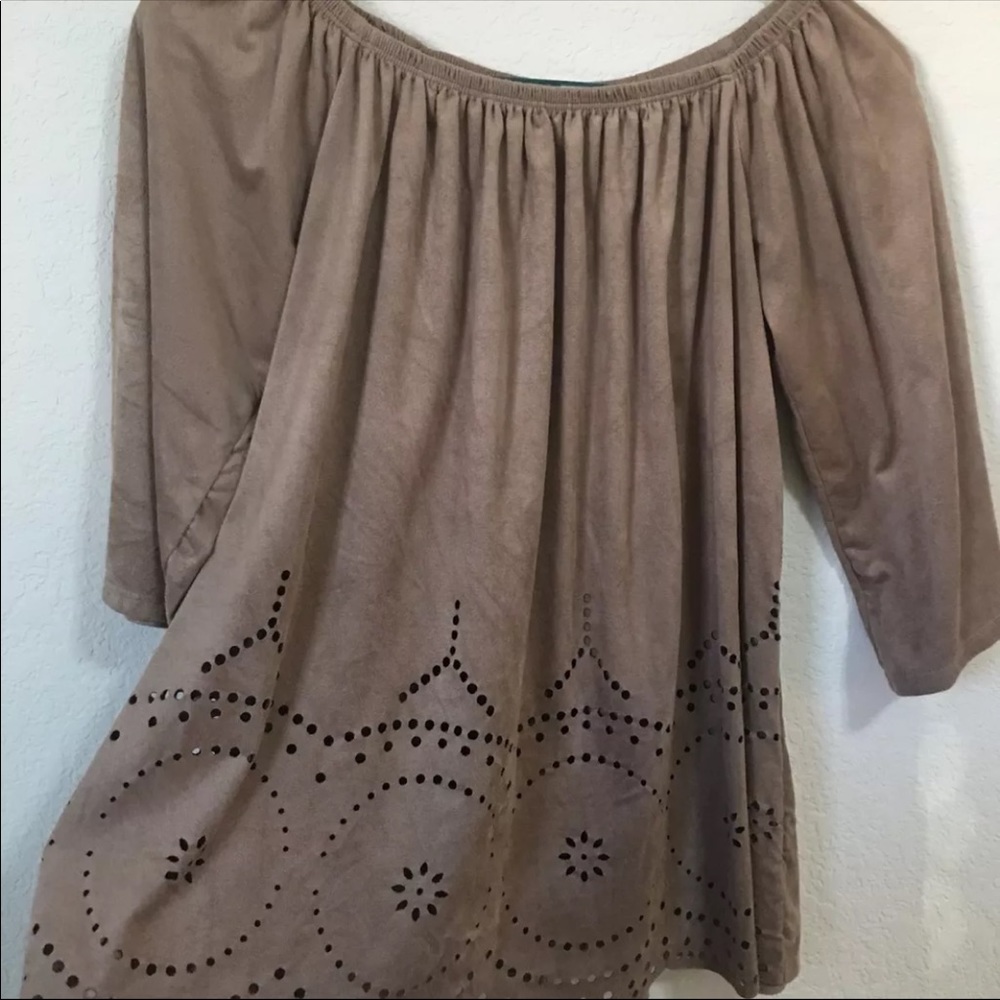 tan suede top